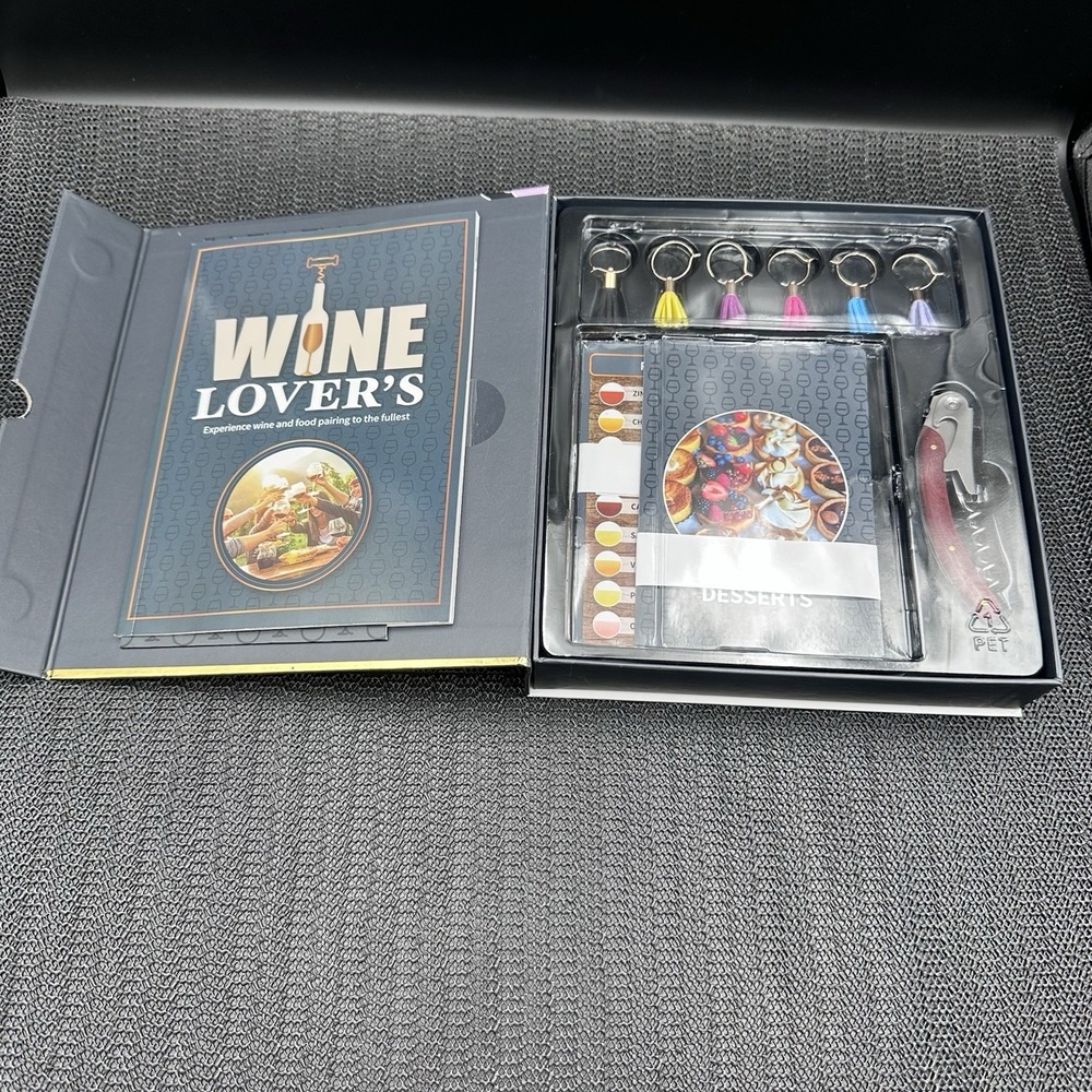SpiceBox Ultimate Wine Lover's Gift Set Open Box Complete Wine Guide & Charms. - Picture 9 of 9